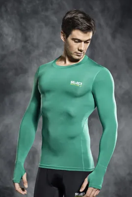 Image de SELECT Maillot de compression manches longues vert 164