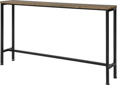 Zdjęcie produktu dla FSB19-N SoBuy stolik konsola w stylu vintage, stolik z metalowych desek, dekoracyjny kredens, stolik boczny, naturalny / czarny szerokość ok. 120 x 65 x 20 cm