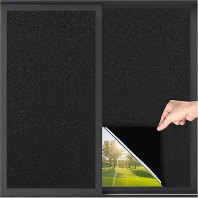 Immagine prodotto di Pellicola oscurante per vetri 45x100 cm, nera, autoadesiva