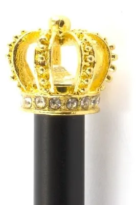 Productafbeelding van Museumwebshop – Zwarte balpen met gouden kroon