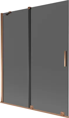 Zdjęcie produktu dla Parawan nawannowy Mexen Velar 140x150 cm grafit/różowe złoto
