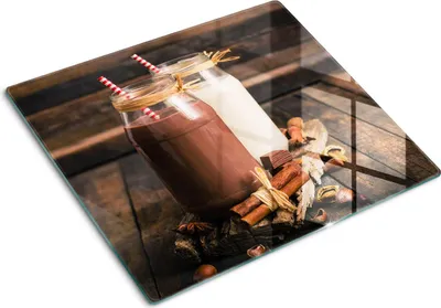 Produktbild von Tulup Glas Herdabdeckplatte Glaskeramikkochfeld-Abdeckung Spritzschutz Glasabdeckplatte Kochplattenabdeckung und Schneidebrett - Einteilig - 60x52 cm Cocktails in Gläsern