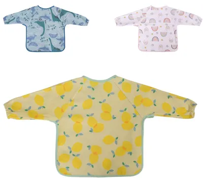Immagine prodotto di Baby Care bavaglino 1026026, manica lunga con motivo, autoavvolgente impermeabile giallo