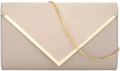 Produktbild von Elegante Damen Clutch Avondtas mit Kette Khaki