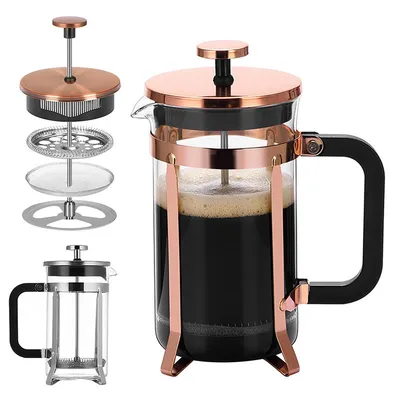 Produktbild von French Press Kaffeebereiter 1000 ml aus Borosilikatglas – Kaffee- & Teekanne mit Edelstahlfilter und hitzebeständigem Griff