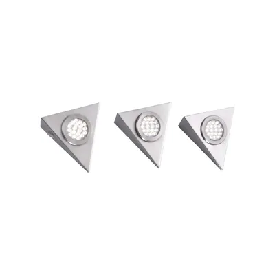 Zdjęcie produktu dla Oświetlenie podszafkowe Helena, stal, zestaw 3, każda płyta 1xLED, 2, 50W, 3000K IP20