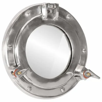 Image de Miroir hublot mural Ø23 cm aluminium et verre