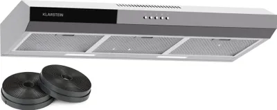 Image de Klarstein Contempo 90 Hotte Aspirante, 90cm Hotte Cuisine avec Éclairage LED, 200 m³/h, Filtres à Charbon Actif, Compacte & Moderne, Argent