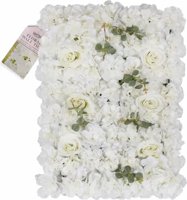 Produktbild von Romantische weiße Rosen Blumenwand