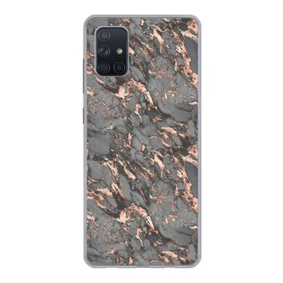 Produktbild von MuchoWow® Handyhülle Schutzhülle Hülle für Samsung Galaxy A71 Marmor - Rose - Grau - Muster Silikon Softcase Handy Hülle - Kartenbesitzer