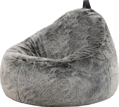 Produktbild von icon Sitzsack-Sessel Bean Bag Flauschig Aus Kunstfell Kokon, Grau, Sitzsack Erwachsene mit Füllung, Indoor Sitzsack Kuschelig Groß mit Lehne - Hergestellt in Deutschland