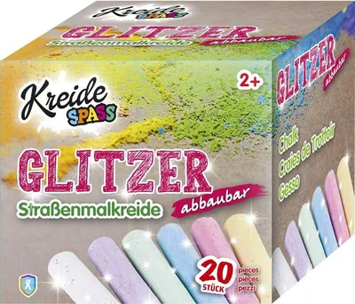 Produktbild von Xtrem Toys & Sports KREIDESPASS Glitzer Straßenmalkreide, 20 Stück