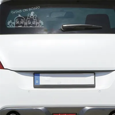Produktbild von Auto Aufkleber Zwillinge an Bord Mädchen Junge 20x11 cm Milchglas Sticker Heckscheibenaufkleber