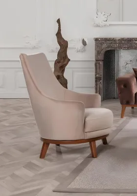 Produktbild von Sessel Polster Möbel Wohnzimmer Einsitzer Relax Textil Lounge Lehnstuhl  Beige