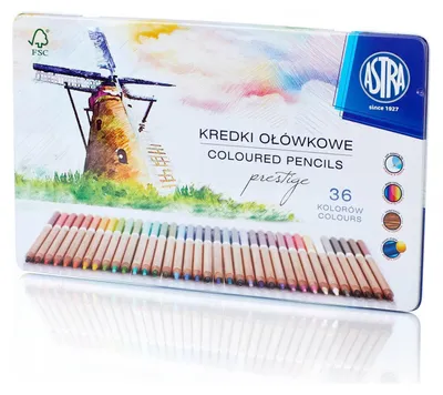 Obrázok produktu pre Kredki ołówkowe Astra 36 kolorów w metalowym pudełku