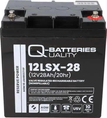 Image de Q-Batteries 12LSX-28 12V 28Ah Batterie au plomb non tissé AGM 10 ans