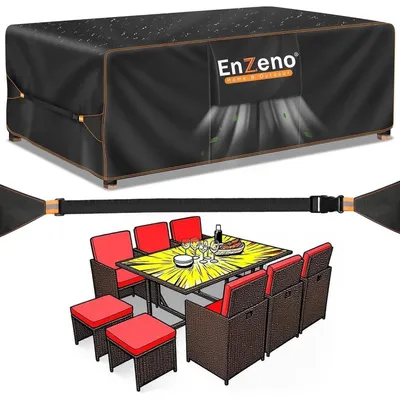 Produktbild von Gartenmöbel Abdeckung Wasserdicht Winterfest 170x94x74cm Oxford Gewebe Schutzhülle für Tisch und Sitzgruppe
