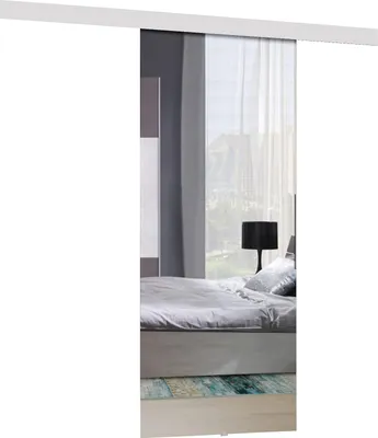 Produktbild von KIER FURNITURE Spiegel-Schiebetüren Komplettset MIRROR Sliding Door, Raumteiler Schiebetür 76x205x1,6 cm