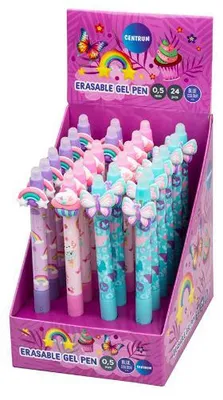 Produktbild von Centrum Gelstifte radierbar Einhorn Schmetterling Pastell 0.5 mm