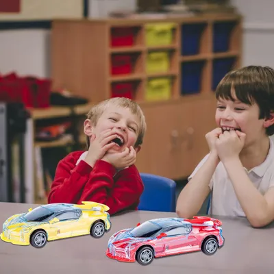 Produktbild von Kristall-LED-Licht, Polizeiauto, Spielzeug, Kunststoff-Rennwagen mit und Musik, pädagogisches Sportmodell für Kinder