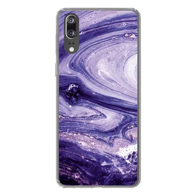Produktbild von MuchoWow® Handyhülle Schutzhülle Hülle für Huawei P20 Marmor - Naturstein - Glitzer Silikon Softcase Handy Hülle - Hardcover