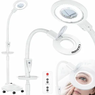 Zdjęcie produktu dla Lampa LED Kosmetyczna 24W lupa Powiększająca Do Rzęs Stojąca Biała
