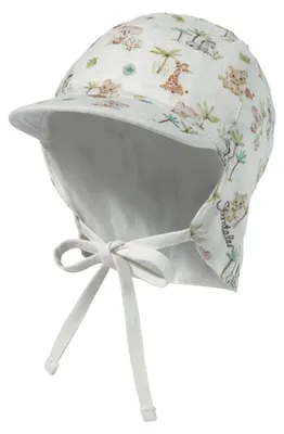 Produktbild von Sterntaler Schirmmütze mit Nackenschutz Tierbabys, ecru, Gr. 45