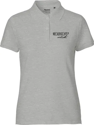 Produktbild von Huuraa Damen Polo Shirt Mechernich verliebt L Sport Grey Bio Baumwolle Fairtrade Poloshirt Geschenkidee