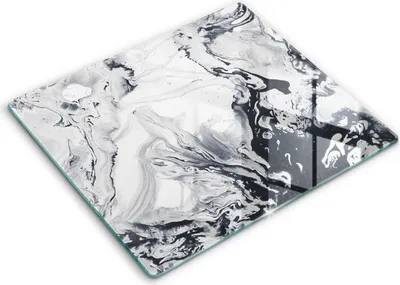 Zdjęcie produktu dla Deska kuchenna – 60 cm x 52 cm - Szklana deska do krojenia - Szkło hartowane – Antypoślizgowa - Abstrakcja Tusz