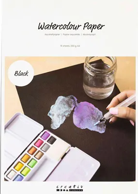 Image de Papier aquarelle A4 230gr. - Noir 15pcs.