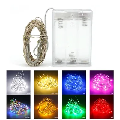 Produktbild von MasterLED LED Lichterkette Weihnachten 5m - 50 LED - RGB Farbwechsel - batteriebetrieben - Innen Deko - 2 Modi - buntes Partylicht