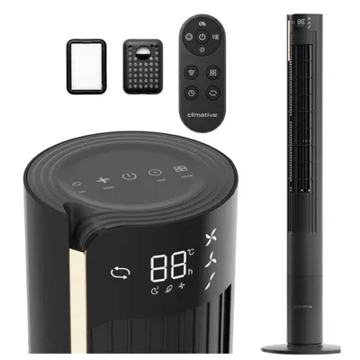 Produktbild von Climative Turmventilator 115cm WiFi Tuya MAX, Ionisator & Duftfach, Orkanartiger 8,5m/s Wind, Nachtlicht, Oszillation, Timer, LED Display