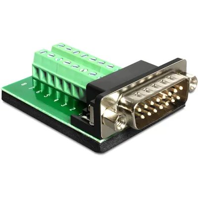 Produktbild von Delock - Serieller Adapter - 15 pin D-Sub (DB-15) (M) zu 16-poliger Klemmenblock
