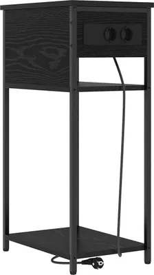 Produktbild von Nachttisch Schwarz Eichen-Optik 41 x 28 x 76 cm Holzwerkstoff