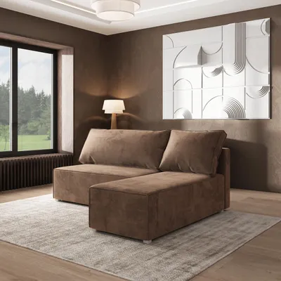Produktbild von Masseno Ecksofa BRISO M mit Schlaffunktion L-Form, Sofa mit Bettkasten, Wohnzimmersofa, Couch, Soffa, Bettsofa, Couchgarnitur- Beige, MONOLITH 09