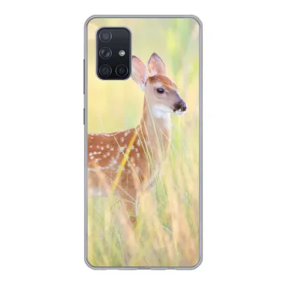 Produktbild von MuchoWow® Handyhülle Schutzhülle Hülle für Samsung Galaxy A51 5G Hirsche - Gras - Grün Silikon Softcase Handy Hülle - Abbildung