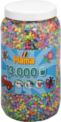 Image de Hama Midi perles de fer en pot - Pastel Mix (050), 13 000pcs.
