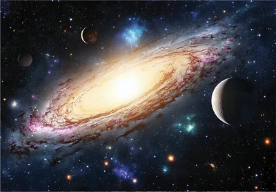 Produktbild von Fototapete Kinderzimmer - Kosmos Galaxie - 300x210 cm - inklusive kleister - Vlies Tapete - Vliestapete - Kinderzimmer Modern Wandtapete