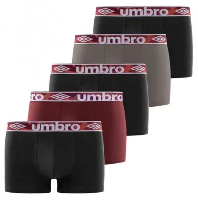 Zdjęcie produktu dla Umbro – męskie bokserki, 100% bawełna, zestaw 5 sztuk, kolor czarny, model CLA4 (rozmiar 2XL)