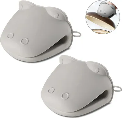 Produktbild von Silikon Ofen Topflappen, Silikon Topfhandschuh Ofenhandschuh Grillhandschuh Backhandschuh, Hitzeresistent