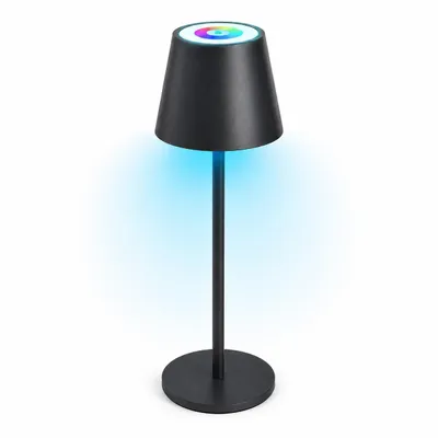 Produktbild von LED Tischlampe mit Fernbedienung RGB, dimmbar, Touch-Steuerung, 3000K warmweiß, Kabellos, USB-C, Stimmungslicht für Schlafzimmer, Wohnzimmer, Büro