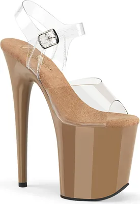 Produktbild von FLAMINGO-808 Damen Sandale von Pleaser, Transparent Braun , EU 44, US 14