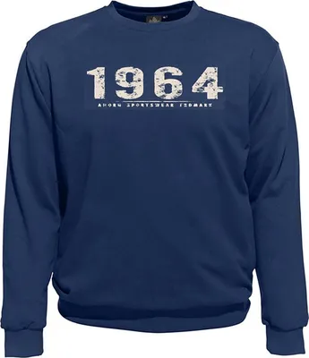 Produktbild von Übergrößen Sweatshirt AHORN SPORTSWEAR Vintage Number beige Alpine Blue 9XL