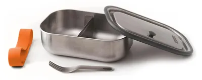 Produktbild von black+blum BAM-SS-L003, Brotdose, Erwachsener, Orange, Edelstahl, Silikon, Edelstahl, Einfarbig, Rechteckig