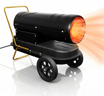 Productafbeelding van QEENTOE Diesel kachel, 30 kW, mobiele warmeluchtverwarmer met thermostaat, verwarmingsventilator met 22 liter tank, brandstofindicator, bouwdroger voor werkplaats en bouwplaats