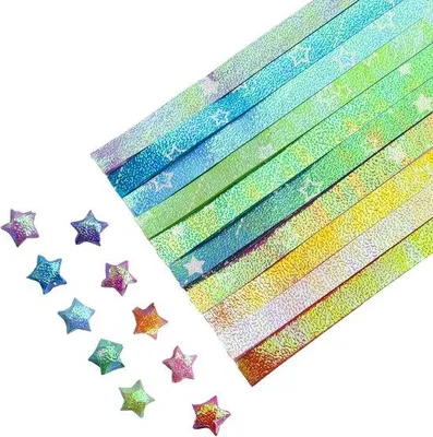 Produktbild von Buntpapier 900 Stück 10 Farben Glitzer DIY Sterne