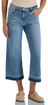 Produktbild von Cecil Straight Leg Jeans mit frasigem Saum Light Blue Washed 34