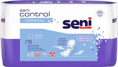 A package of Seni Control Normal incontinence pads.
