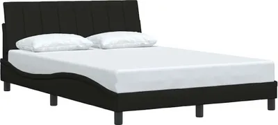 Image de vidaXL Cadre de lit sans matelas "Hanko" noir 120x200 cm Tissu