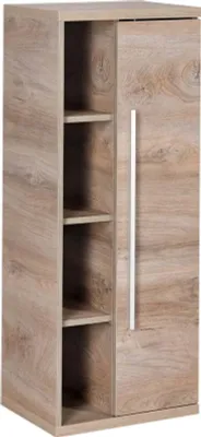 Produktbild von FACKELMANN Midischrank STANFORD / Badschrank mit gedämpften Scharnieren / Maße (B x H x T): ca. 42 x 106 x 32 cm / hochwertiger Schrank / Anschlag: rechts / Korpus: Braun hell / Front: Braun hell